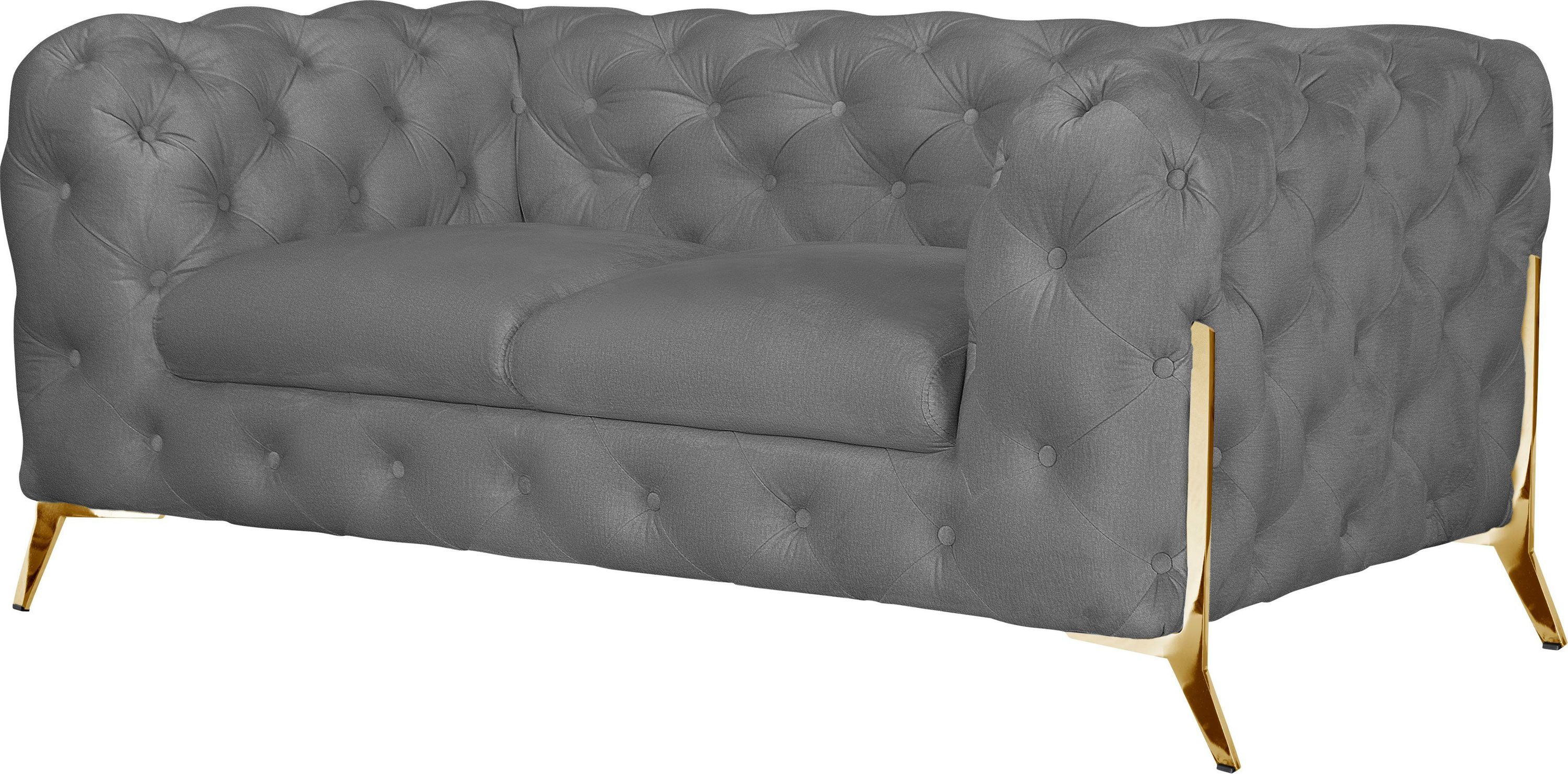 2-Sitzer Sofa Amaury in Grau Samt