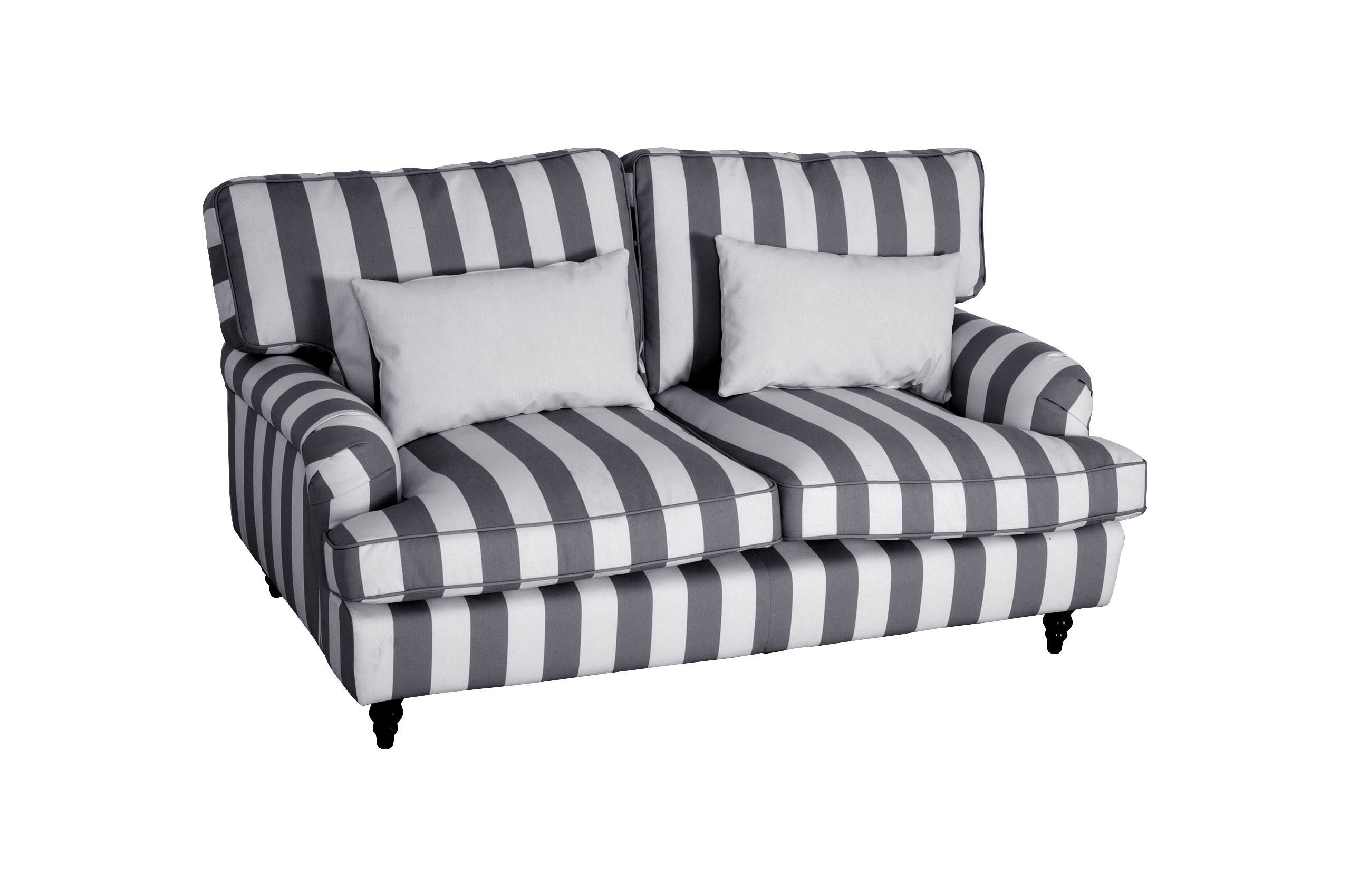 2er Sofa Webstoff Grau Weiß