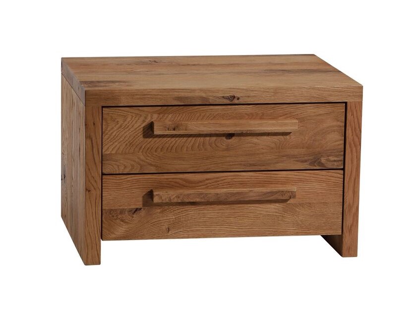 Massivholz-Nachttisch mit zwei Schublade